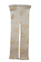 Indigo Dreams Knit Leggings, Cream with Peach Floral Print, 3Y