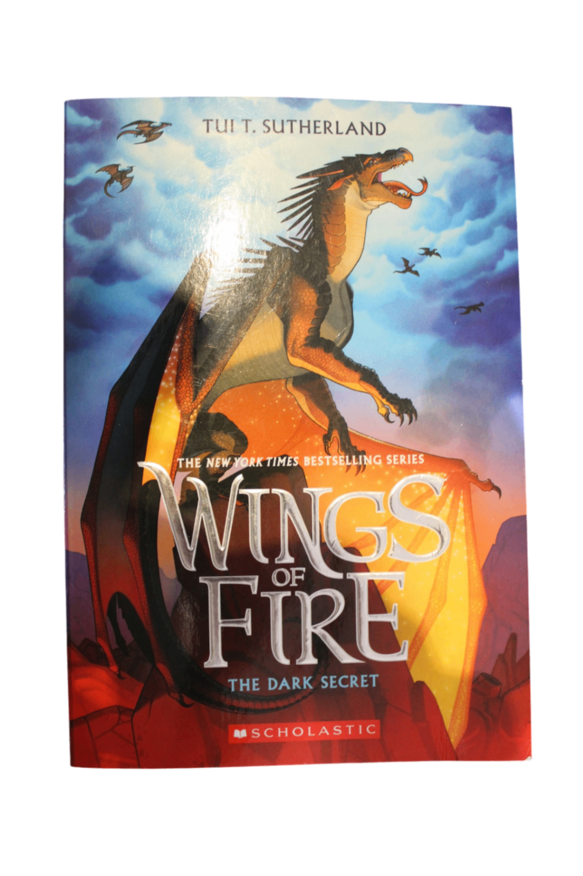 Wings of Fire Book, Blue, red, orange and black,