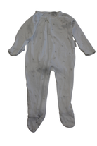 Purebaby Jumpsuit, White/grey leaf pattern, 000