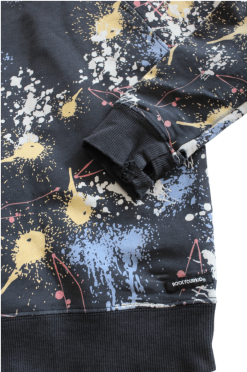 *Rock Your Kid Jumper, Black with multicolour splatter print, 2