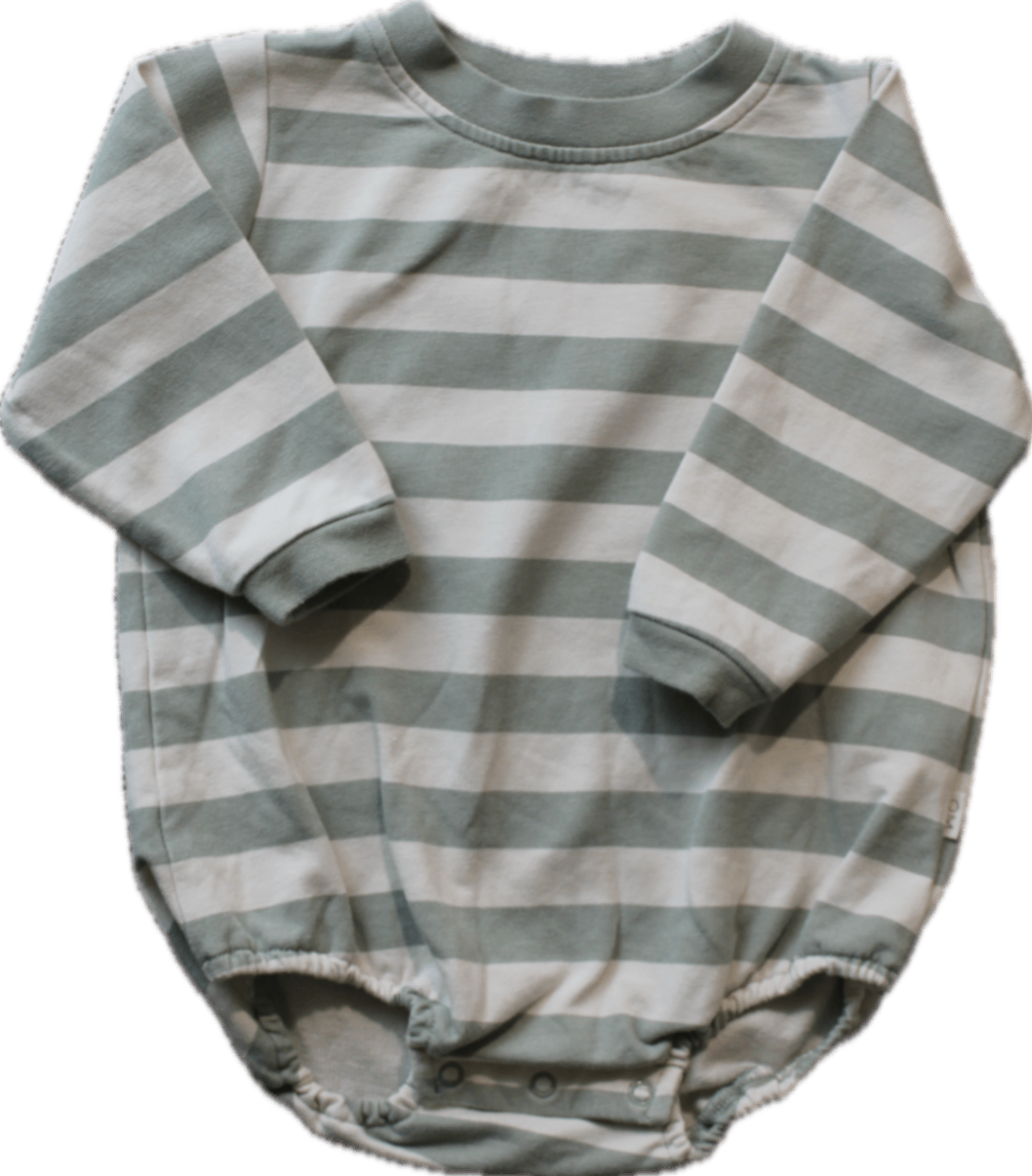 Quincy Mae Bodysuit, Sage green and white striped, 00