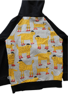 Minti Jacket, Black/Grey with dog print on back, 9
