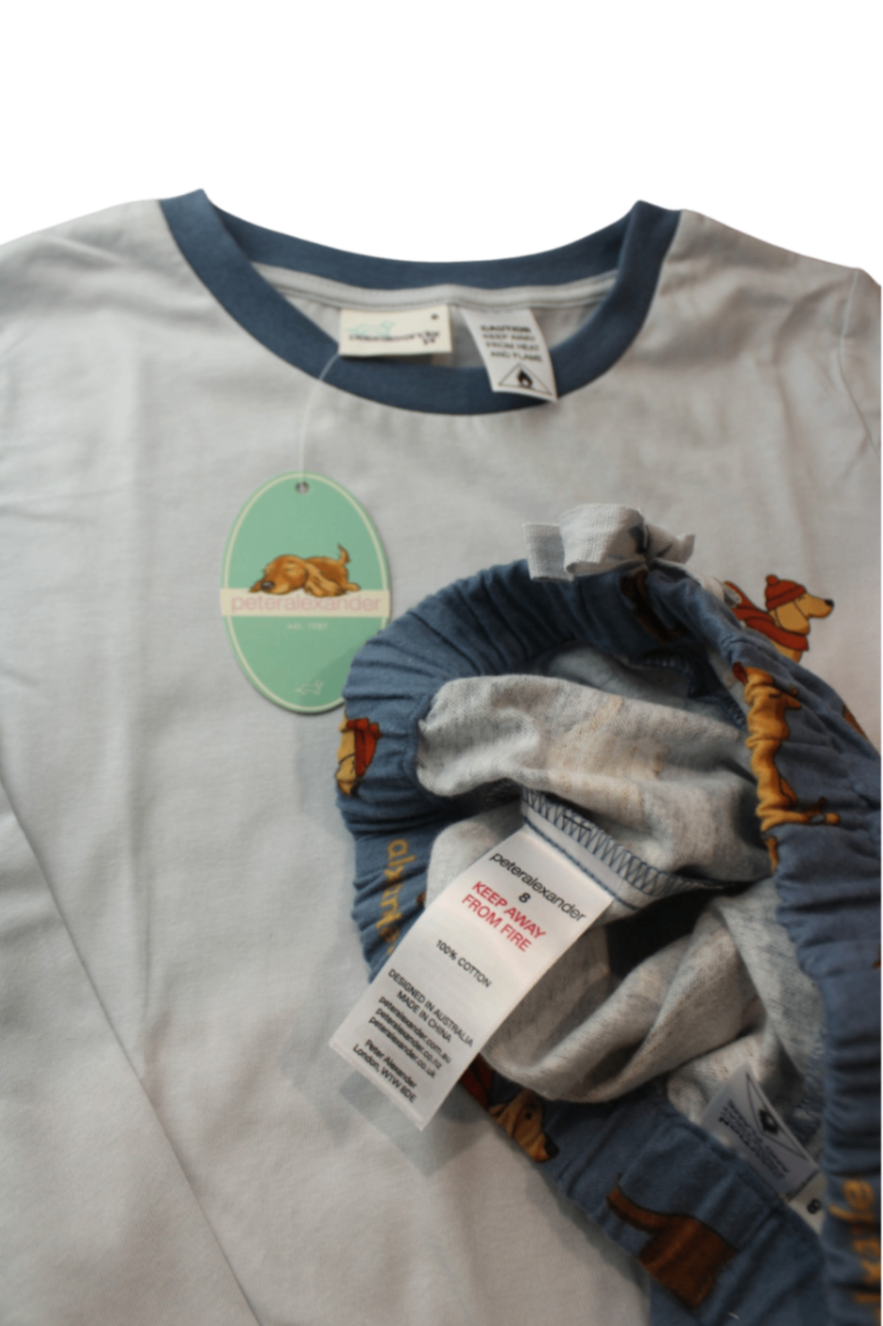 Peter Alexander Pajama Set, White and blue, 8