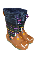 Next Gumboots, Brown, navy and multicolour, 8