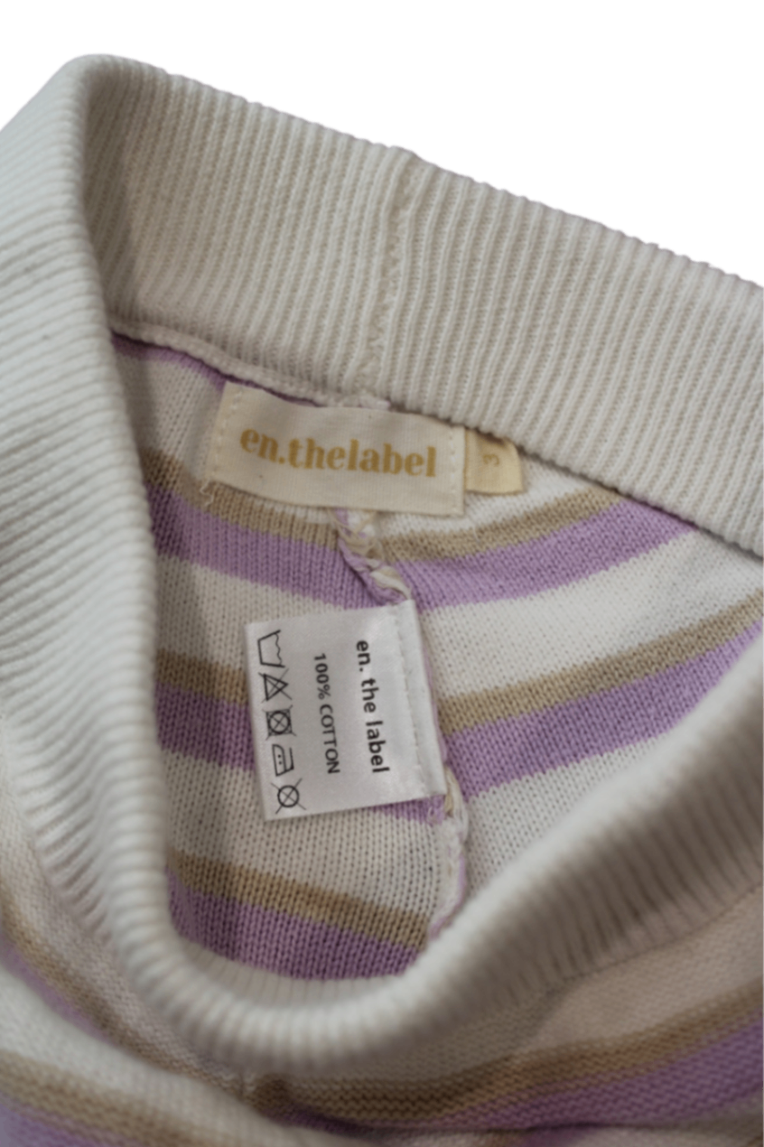 En. The Label Pants, Cream with purple and beige stripes, 3