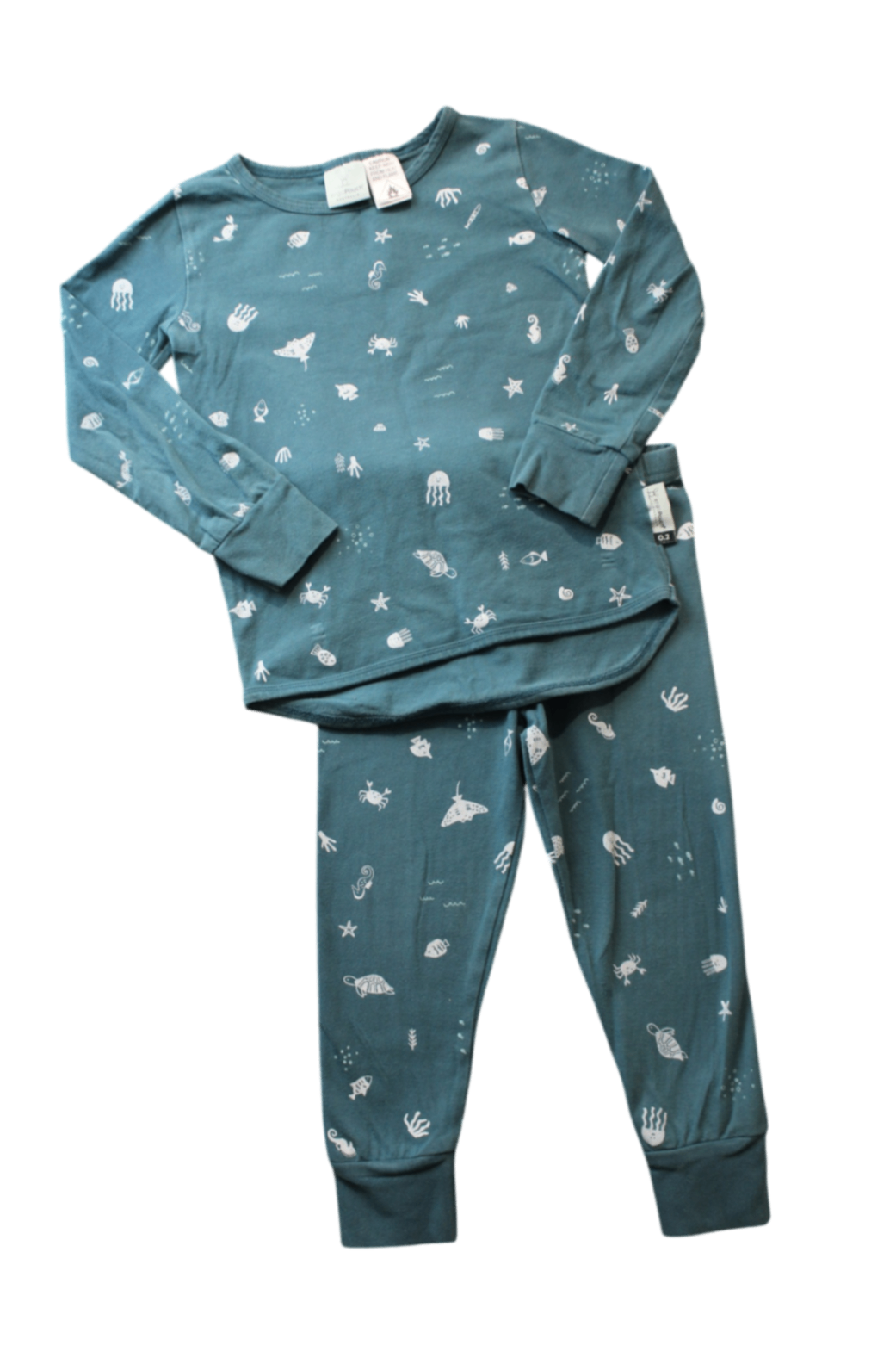 Ergopouch Pajama Set, Teal/Ocean print, 3