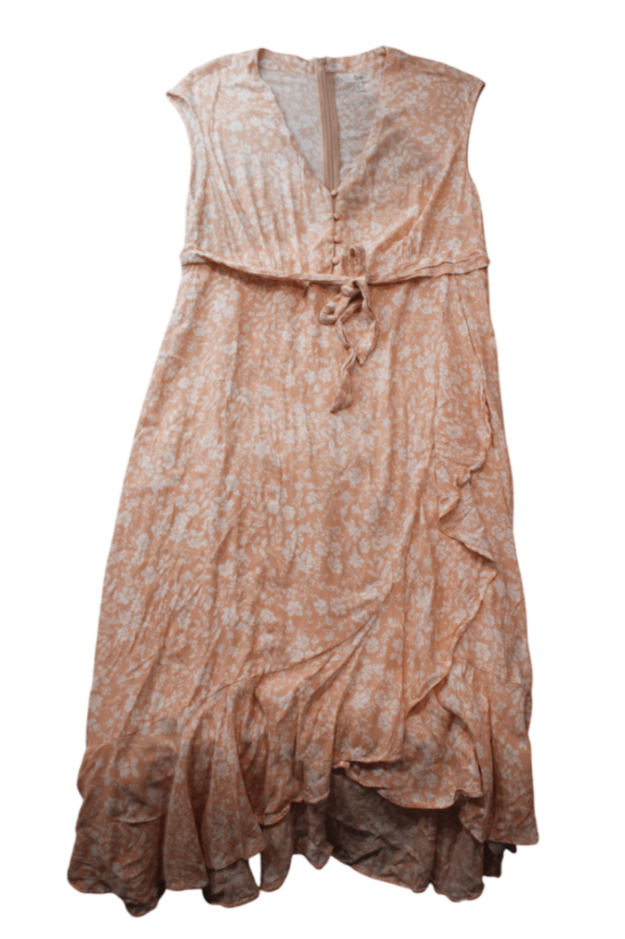 Ripe Nursing Dress, Peach and White, Large/14