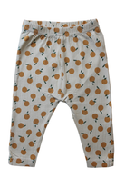 Nature Baby Leggings, Cream/orange print, 0