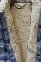 Purebaby Jacket, Blue/grey flannel and beige sherpa, 3