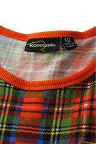 Rock Your Kid Dress, Orange Multicolour Plaid, 10