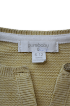 Purebaby Cardigan, Yellow, 6-12 months