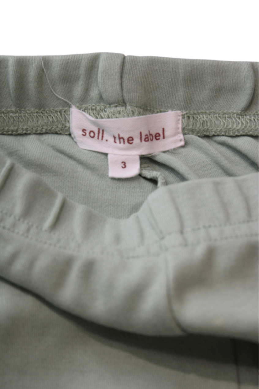 Soll. The Label Flared Leggings, Sage Green, 3