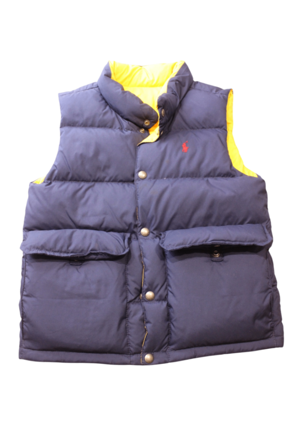 Polo Ralph Lauren Puffer Vest, Navy Blue and Yellow, 10-12