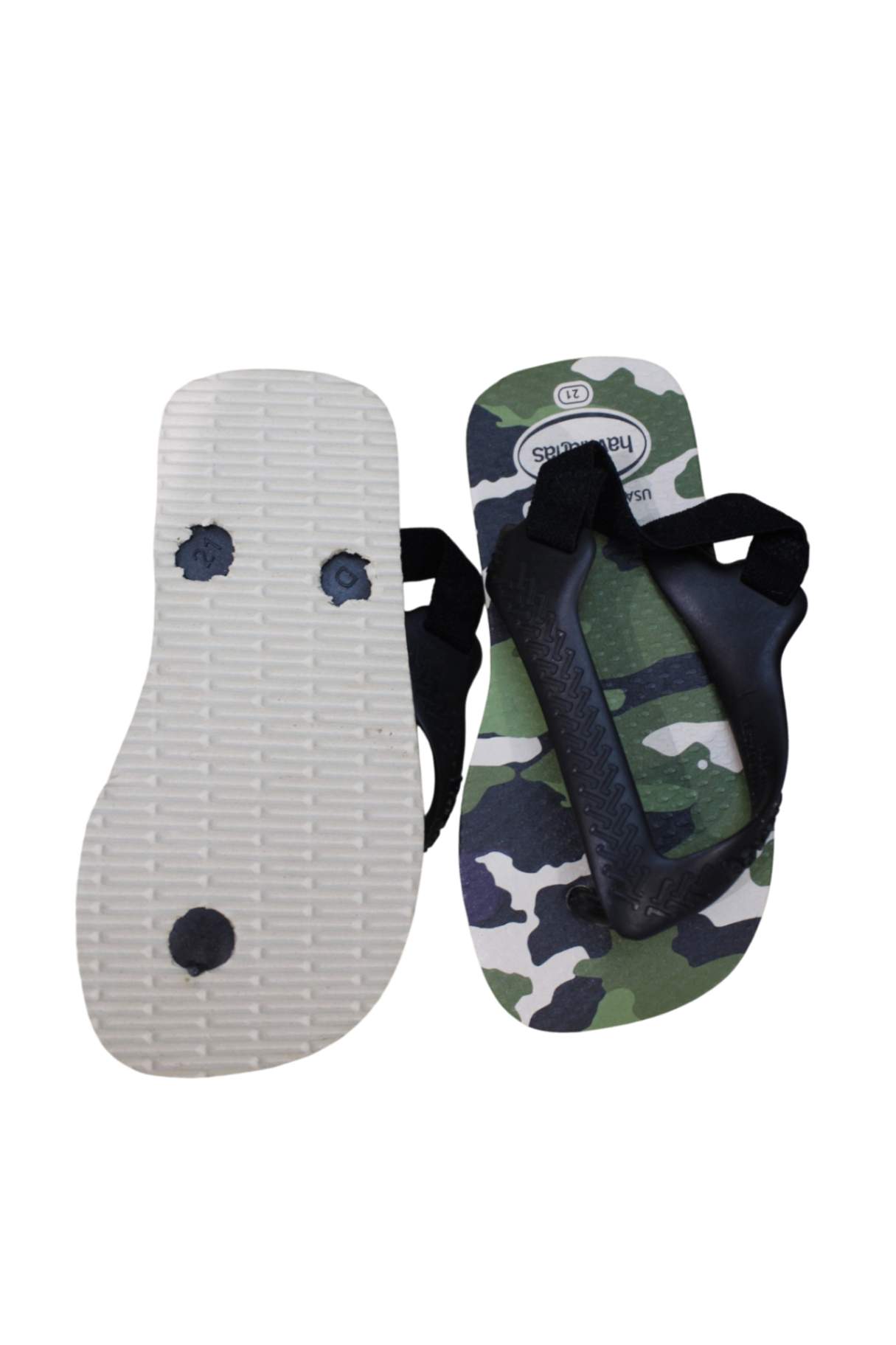 Havaianas Flip Flops, Green, Black, White, US 5/EUR 21