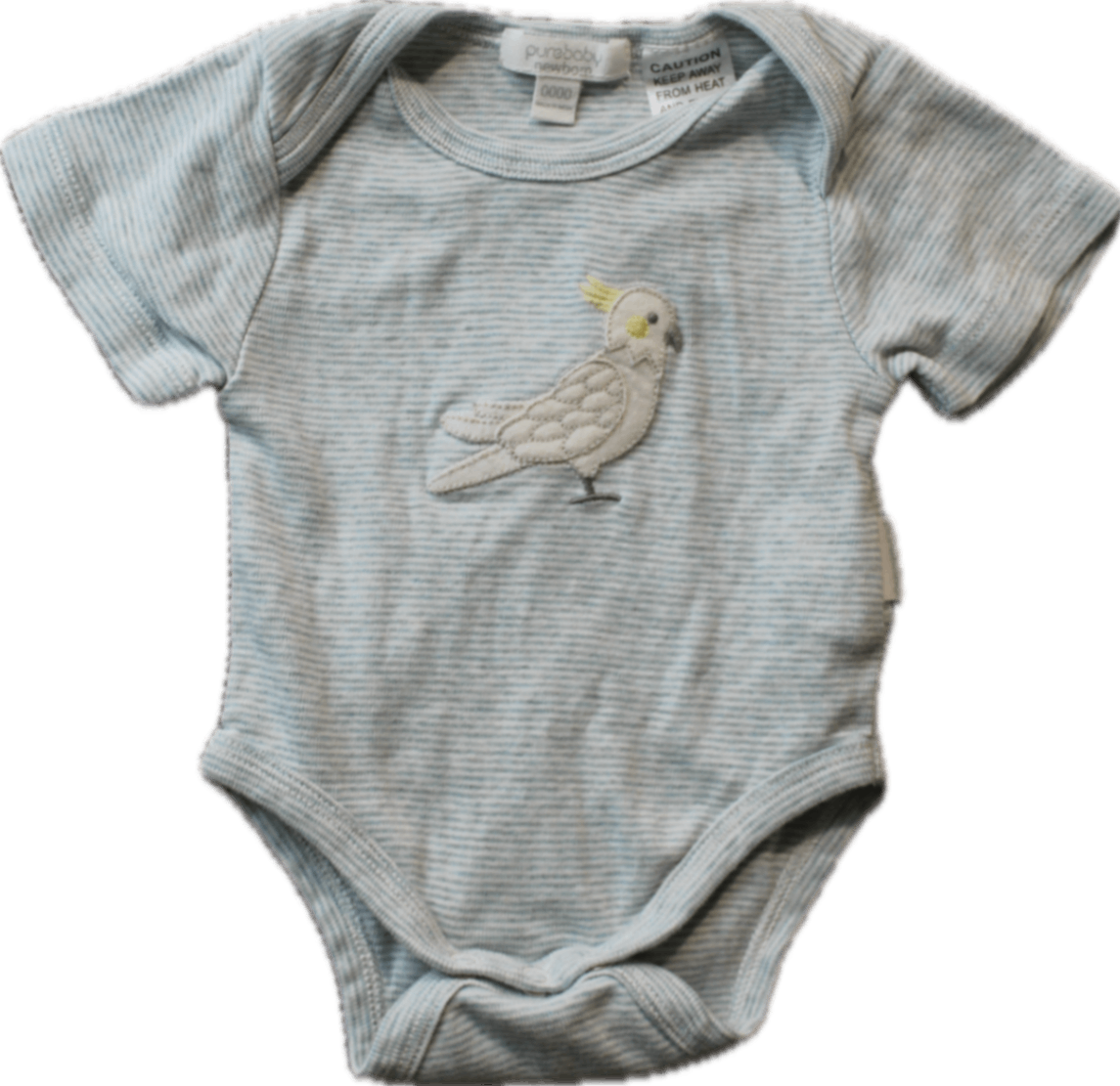 Purebaby Bodysuit, Light Blue and White, 0000