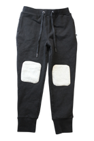 Minti Pants, Black/grey knee patches, 8
