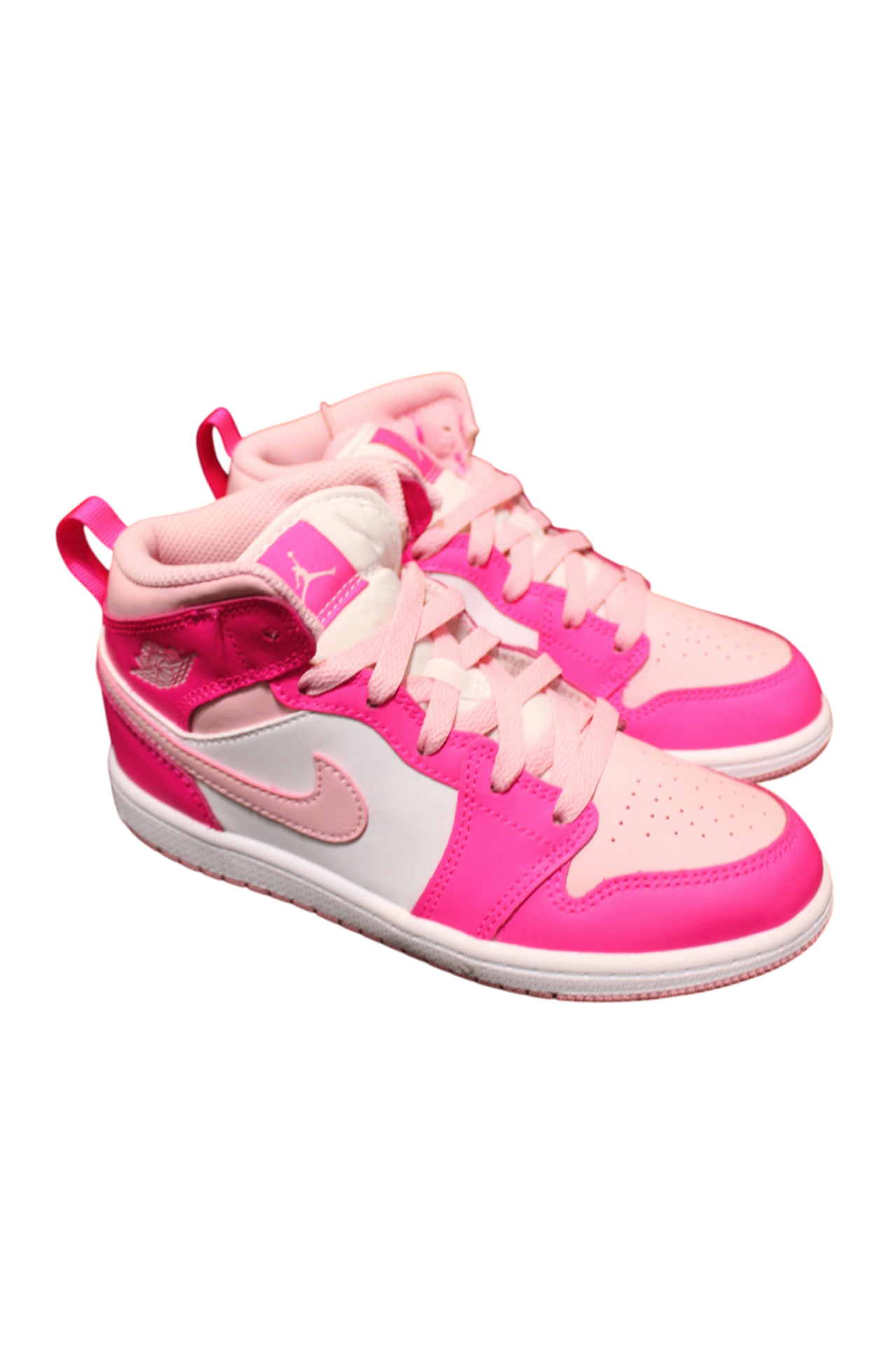 Jordan Sneakers, Pink and White, US 2Y / UK 1.5 / EUR 33.5 / CM 21.5