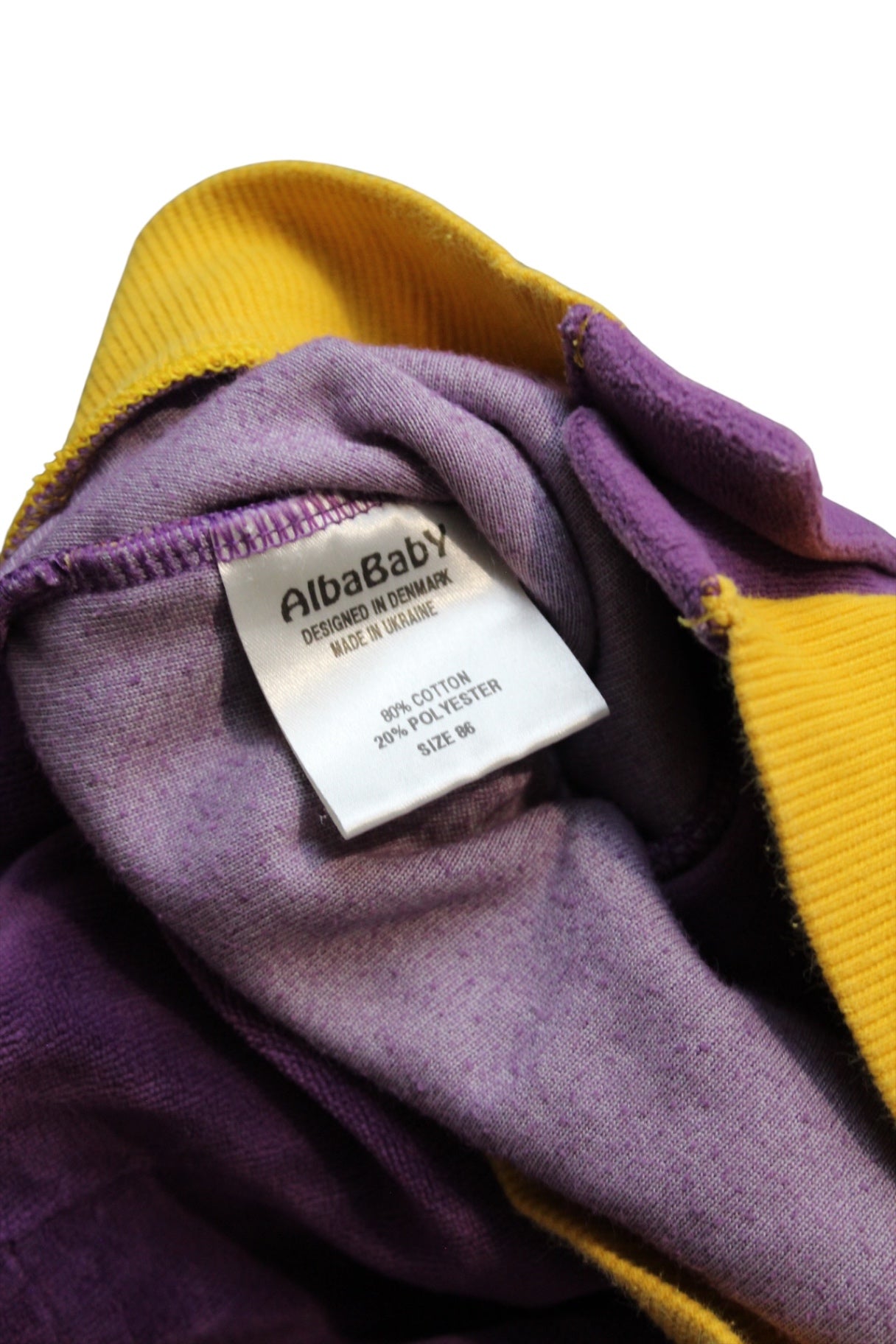 AlbaBaby Cardigan, Purple and Yellow, 86