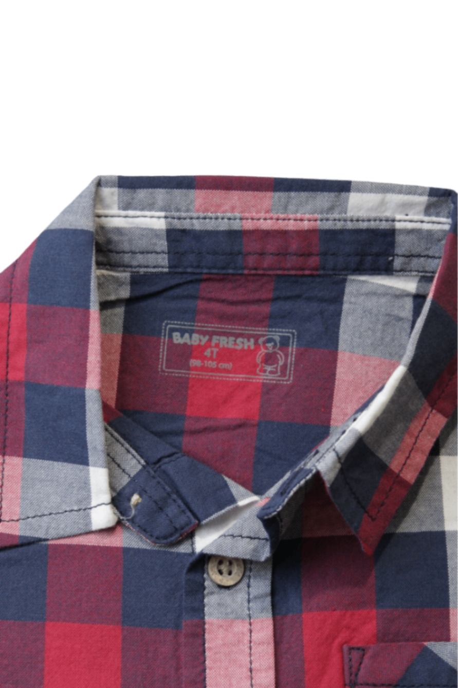 Baby Fresh Shirt, Red, navy, white, grey, 4