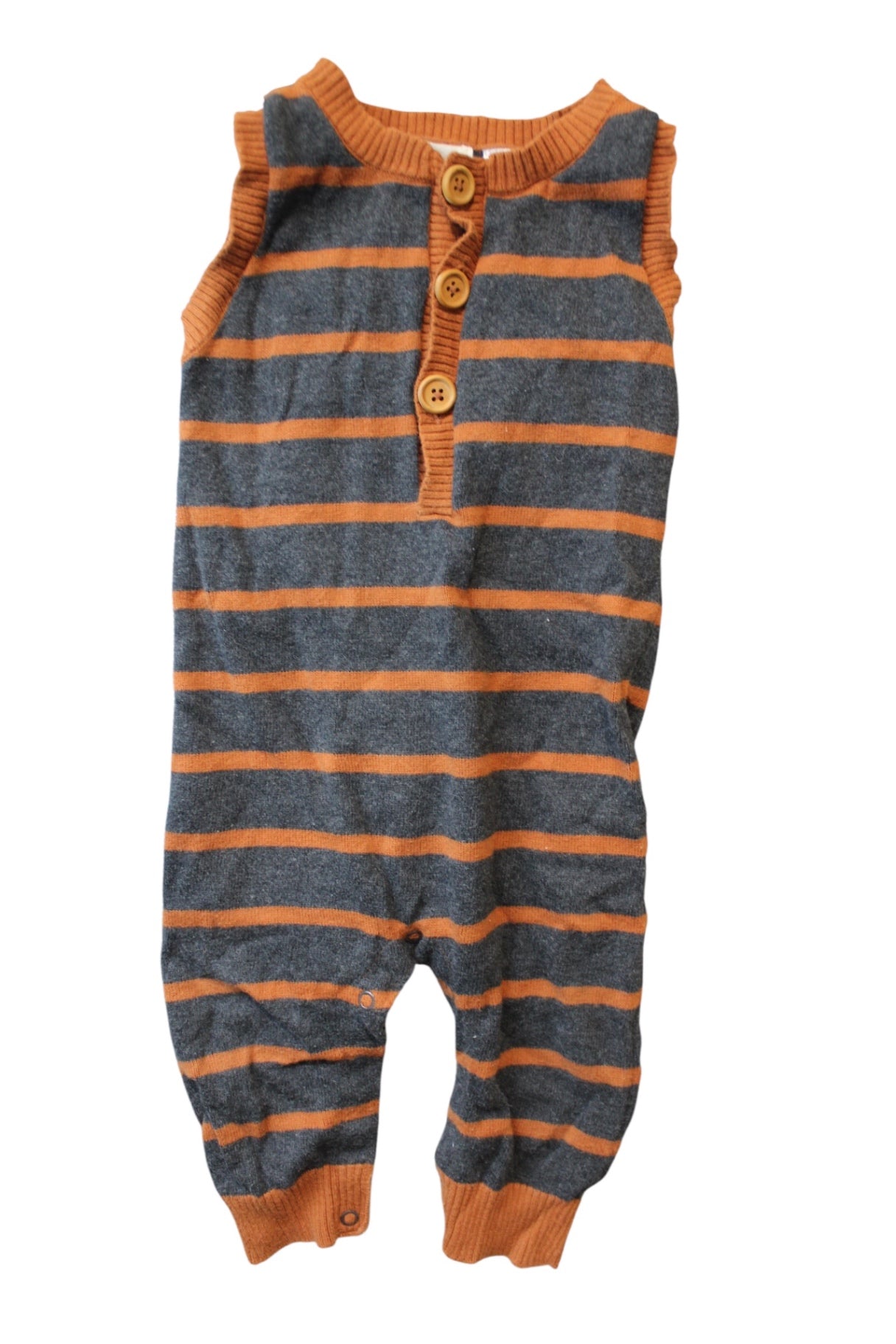MIANN&CO Playsuit, Grey and rust orange, 12-18m