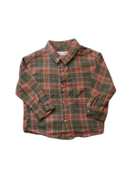 Zara Shirt, Red, olive green, cream and black plaid, 12-18 months