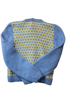 Handknit Cardigan, Blue, 3