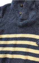 Country Road Knitted Jumper, Navy blue and white, 2