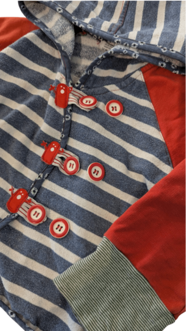 Oishi-m Cardigan, Blue, red, white , 3
