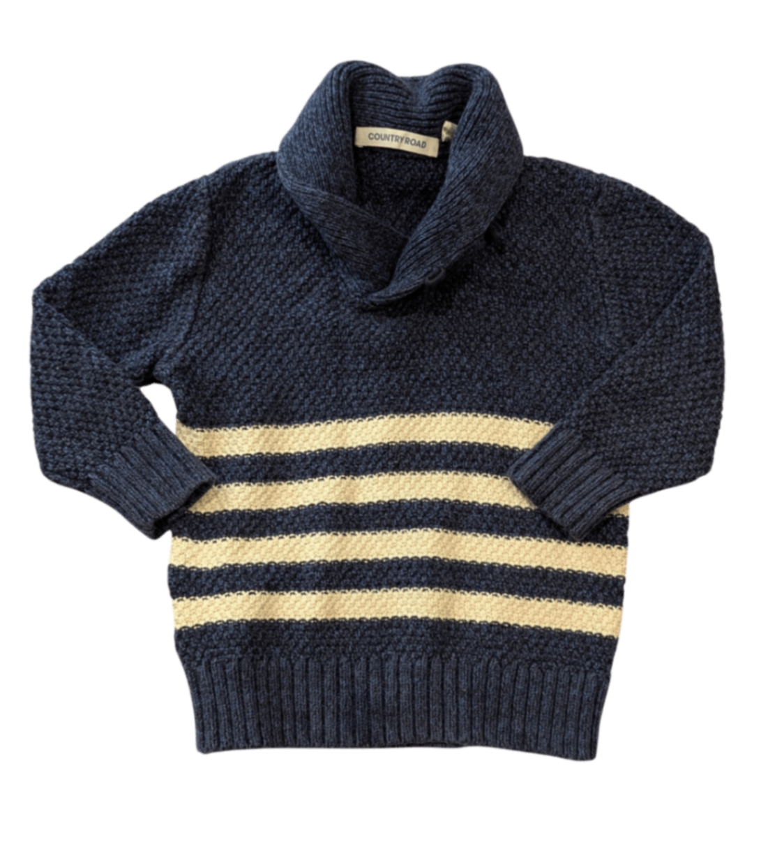 Country Road Knitted Jumper, Navy blue and white, 2